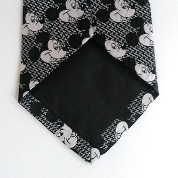 NEW Mickey Mouse Tie Disney Designed by Carvantes Silk Blend Black White - Picture 6 of 7